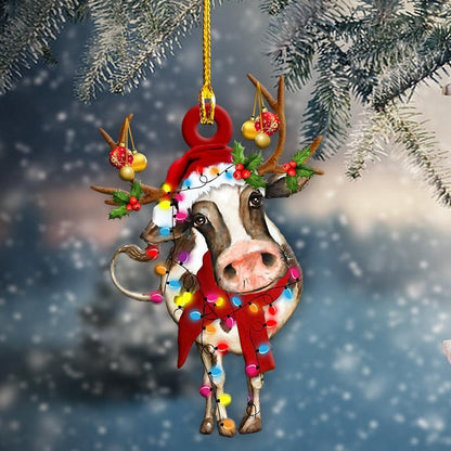 Cow Christmas Light Shape Ornament, Christmas Gift, Christmas Decoration