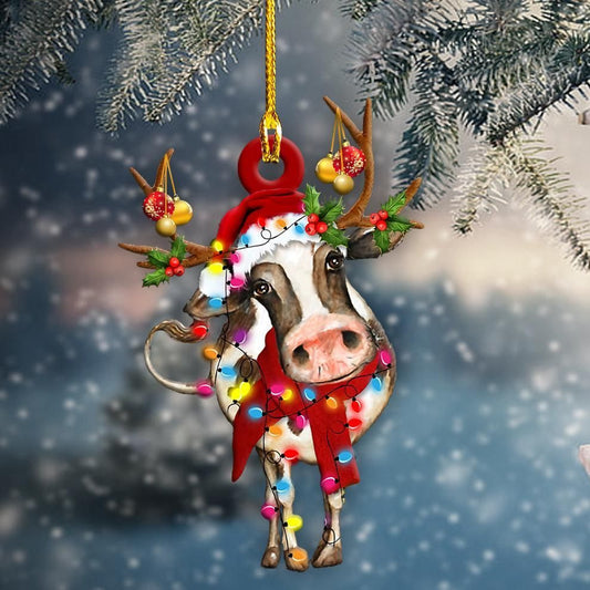 Cow Christmas Light Shape Ornament, Christmas Gift, Christmas Decoration