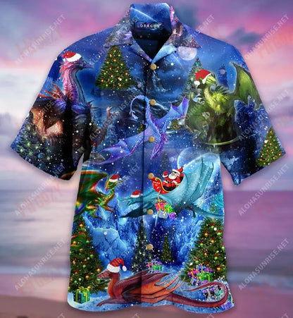 Welcome To Christmas Dragons Short Short Sleeve Shirt Vacation Hawaiian T Shirts Tactical Hawaiian Shirt Funny Hawaiian Shirts, Hawaiian Shirt Gift, Christmas Gift