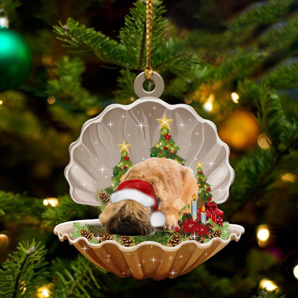 Cute Wheaten Terrier Sleeping in Pearl Dog Christmas Ornament Flat Acrylic, Christmas Gift,Christmas Decoration