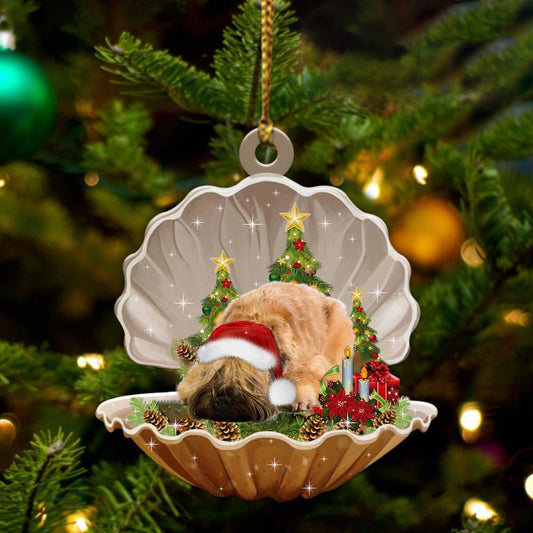 Cute Wheaten Terrier Sleeping in Pearl Dog Christmas Ornament Flat Acrylic, Christmas Gift,Christmas Decoration