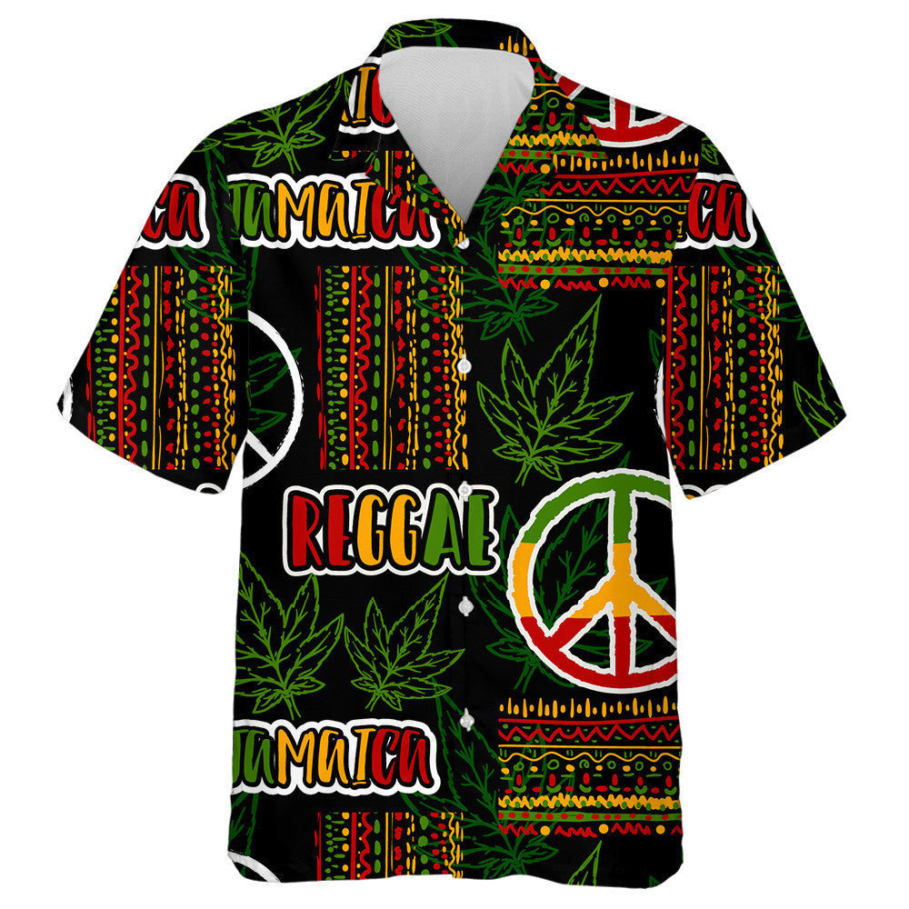 Hippie Peace Sign Floral And Rainbow On Black Background Hawaiian Shirt, Hawaiian Shirt Gift, Christmas Gift