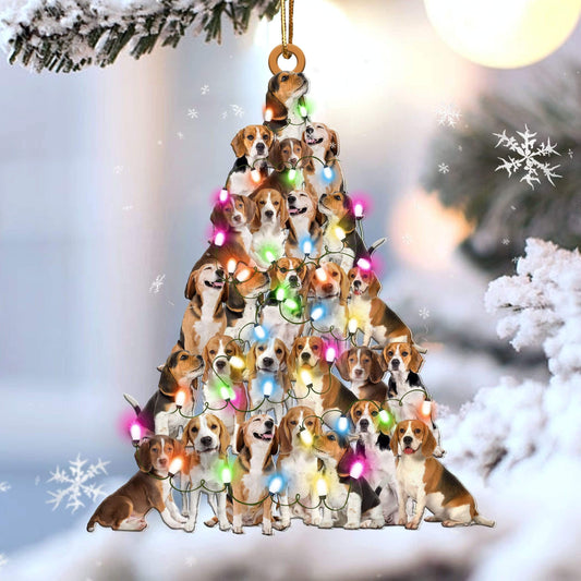 Beagle lovely tree gift for beagle lover gift for dog mom Christmas Plastic Hanging Ornament, Christmas Ornament Gift, Christmas Gift, Christmas Decoration