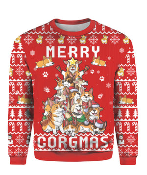 Funny Corgi Merry Corgmas Ugly Christmas Sweater, Christmas Gift, Gift Christmas 2024