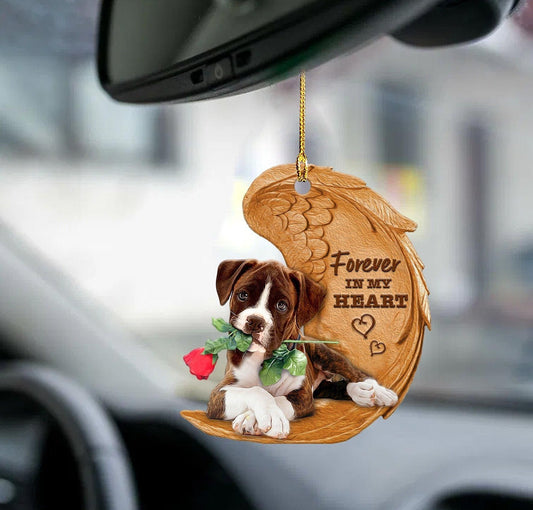 Boxer forever in my heart boxer lover dog mom two sided ornament, Christmas Ornament Gift, Christmas Gift, Christmas Decoration