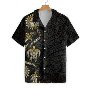 The Ocean Polynesian Turtle Pattern Hawaiian Shirt,Hawaiian Shirt Gift, Christmas Gift