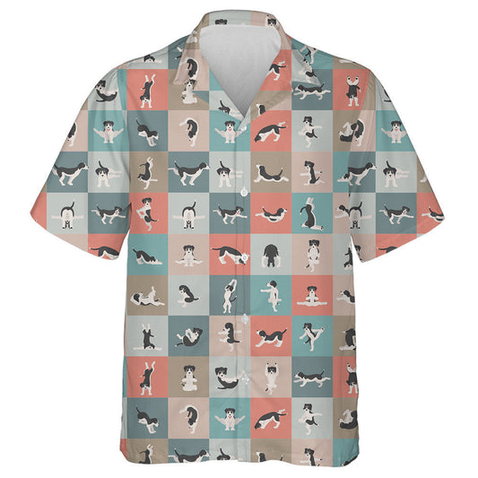 Black Beagle Dog Poses And Exercises Doing Clipart Hawaiian Shirt, Hawaiian Shirt Gift, Christmas Gift