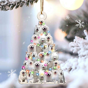 American Eskimo lovely tree gift for american eskimo lover gift for dog lover Christmas Plastic Hanging Ornament, Christmas Ornament Gift, Christmas Gift, Christmas Decoration