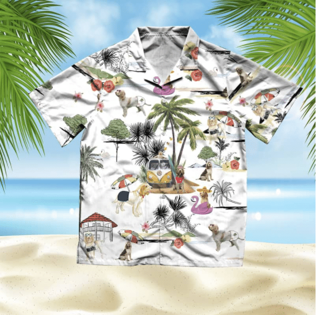 Soft Coated Wheaten Terrier Beach Style Pretty Ornamental Hawaiian Shirt, Hawaiian Shirt Gift, Christmas Gift