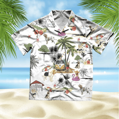 Soft Coated Wheaten Terrier Beach Style Pretty Ornamental Hawaiian Shirt, Hawaiian Shirt Gift, Christmas Gift