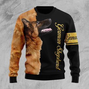 German Shepherd Half Cool Ugly Christmas Sweater, Christmas Gift, Gift Christmas 2024