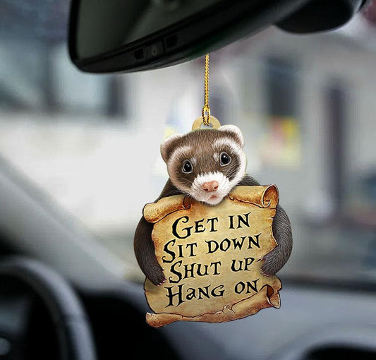Ferret get in ferret lover two sided ornament, Animal Car Interior Decor, Christmas Decoration