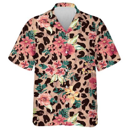 Vintage Style Mixed Leopard Skin Background Hawaiian Shirt, Hawaiian Shirt Gift, Christmas Gift