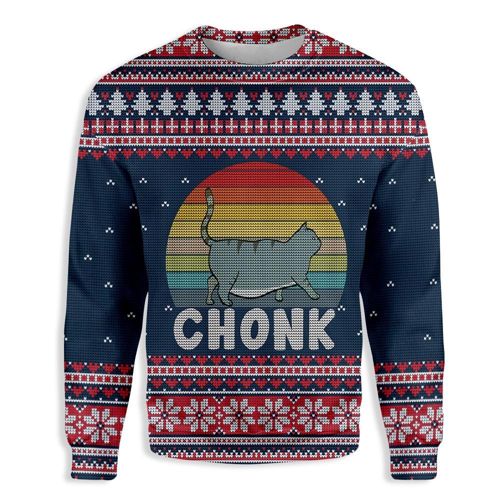 Chonk Cat Ugly Christmas Sweater, Christmas Ugly Sweater,Christmas Gift,Gift Christmas 2022