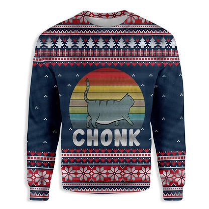 Chonk Cat Ugly Christmas Sweater, Christmas Ugly Sweater,Christmas Gift,Gift Christmas 2022