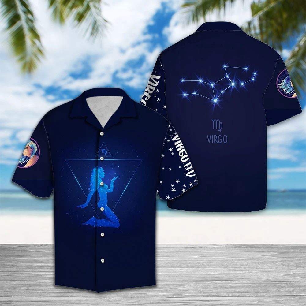 Bright Star Virgo Horoscope Zodiac Symbol Hawaiian Shirt, Hawaiian Shirt Gift, Christmas Gift
