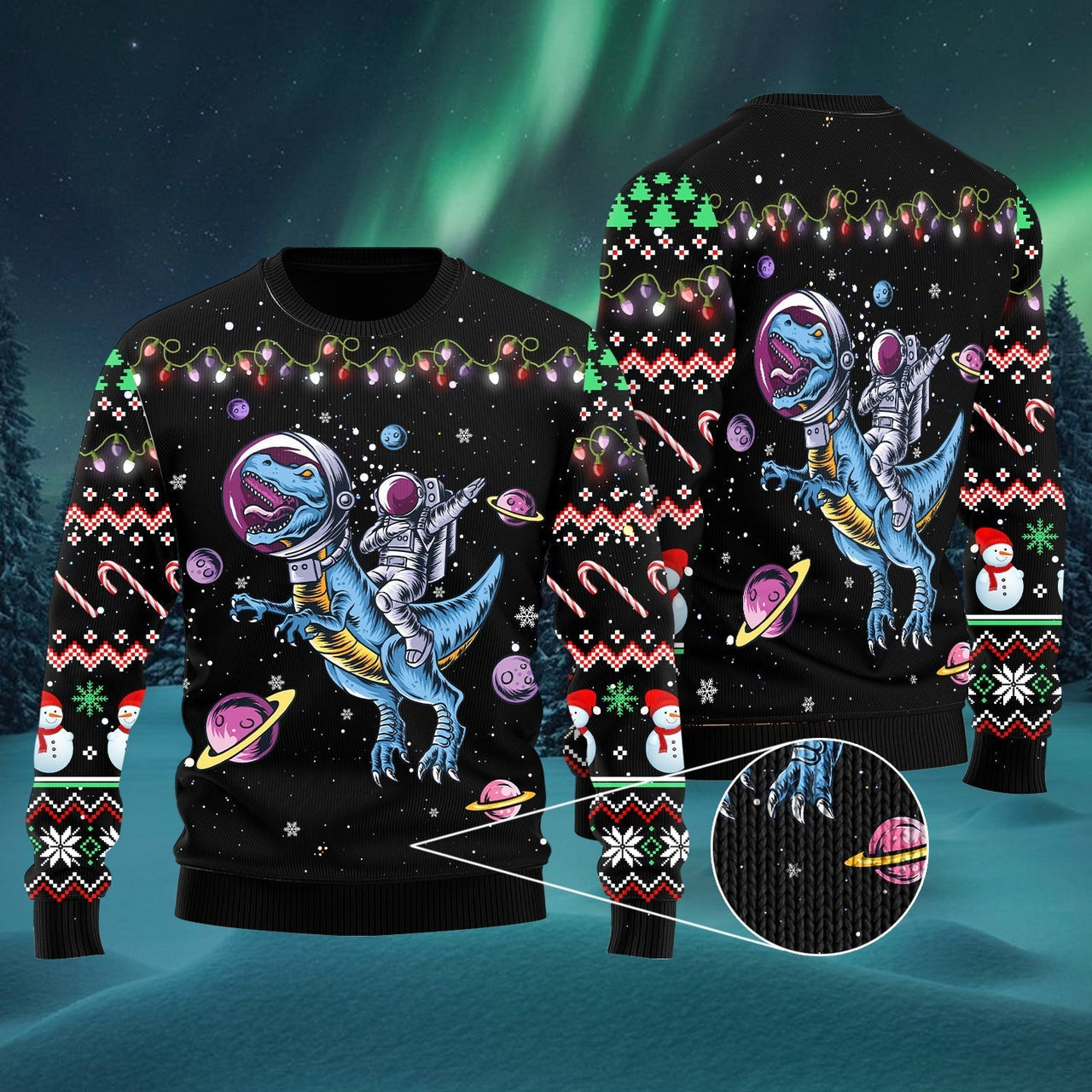 Astronauts Ride A T Rex In Space With The Planet Ugly Christmas Sweater,Christmas Ugly Sweater,Christmas Gift,Gift Christmas 2022