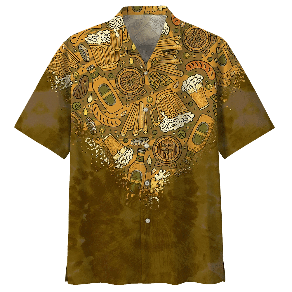 Classic Beer Watercolor Design Hawaiian Shirt, Hawaiian For Gift