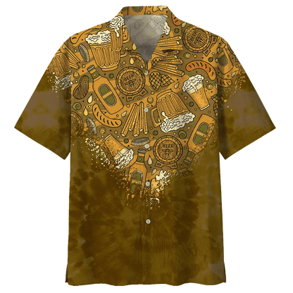 Classic Beer Watercolor Design Hawaiian Shirt, Hawaiian For Gift