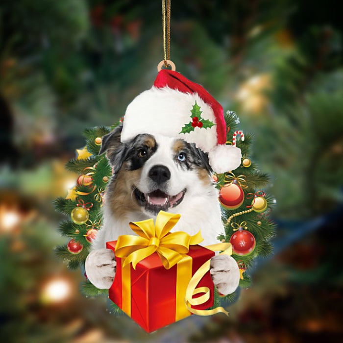 Australian Shepherd-Dogs give gifts Hanging Christmas Plastic Hanging Ornament, Christmas Ornament Gift, Christmas Gift, Christmas Decoration