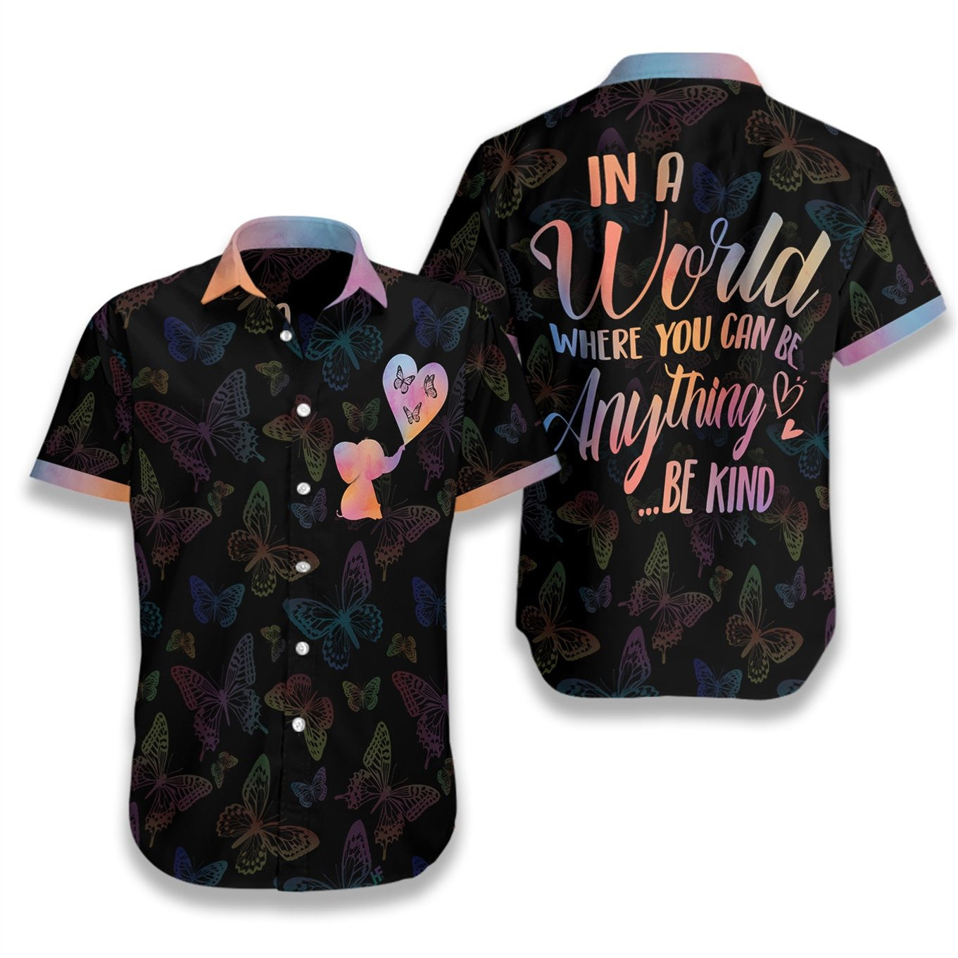 Be Kind On Black Background Design Hawaiian Shirt, Hawaiian For Gift