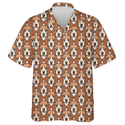 Brown Face Of Beagle Animal Design Hawaiian Shirt, Hawaiian For Gift