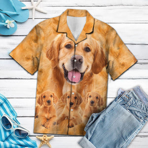 Awesome Golden Retriever Smile With You Hawaiian Shirt, Hawaiian For Gift