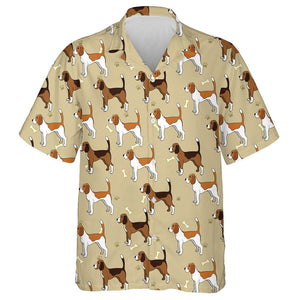 Love Beagle Dog Brown And White Hawaiian Shirt, Hawaiian For Gift