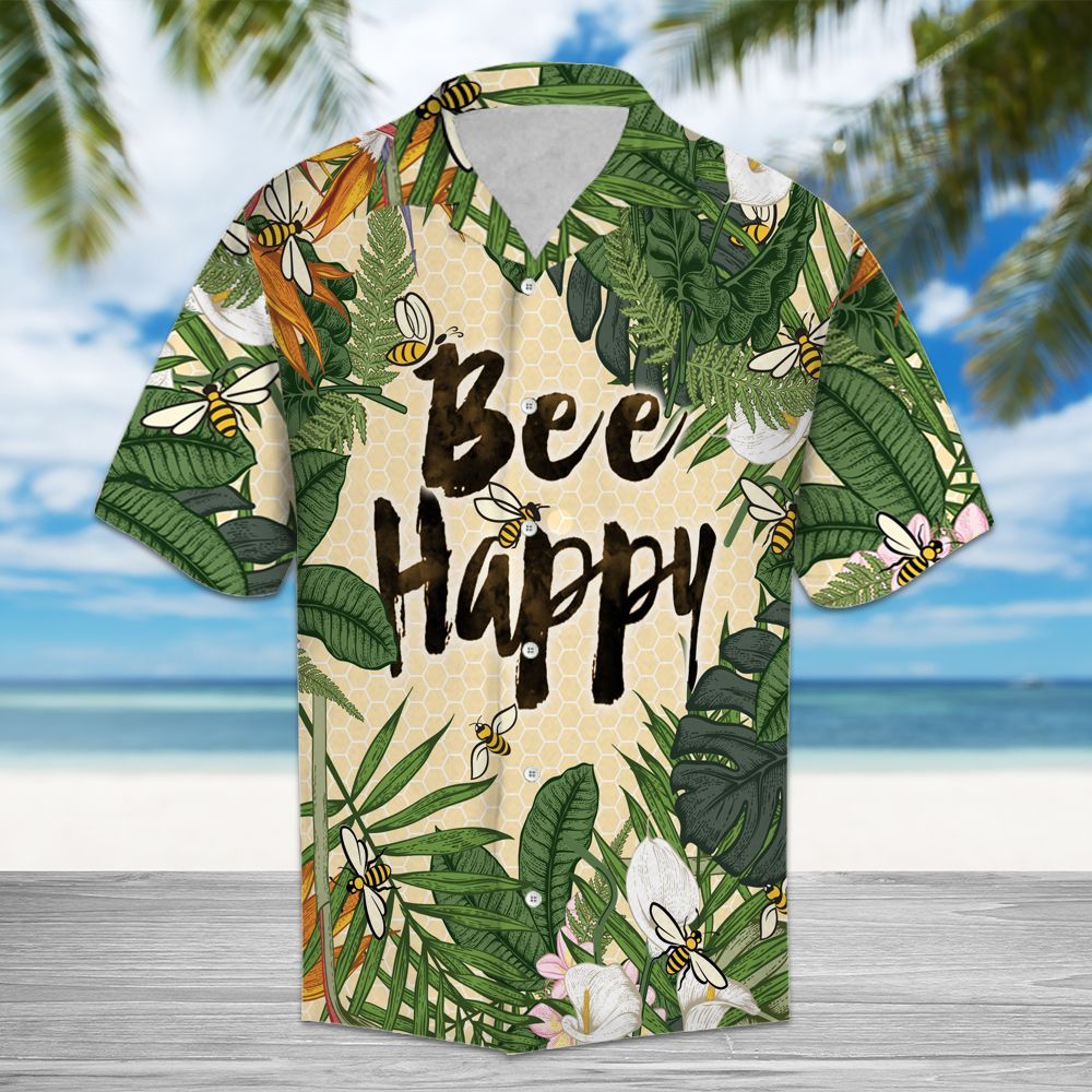 Bee Happy - Hawaiian Shirt,Hawaiian Shirt Gift, Christmas Gift
