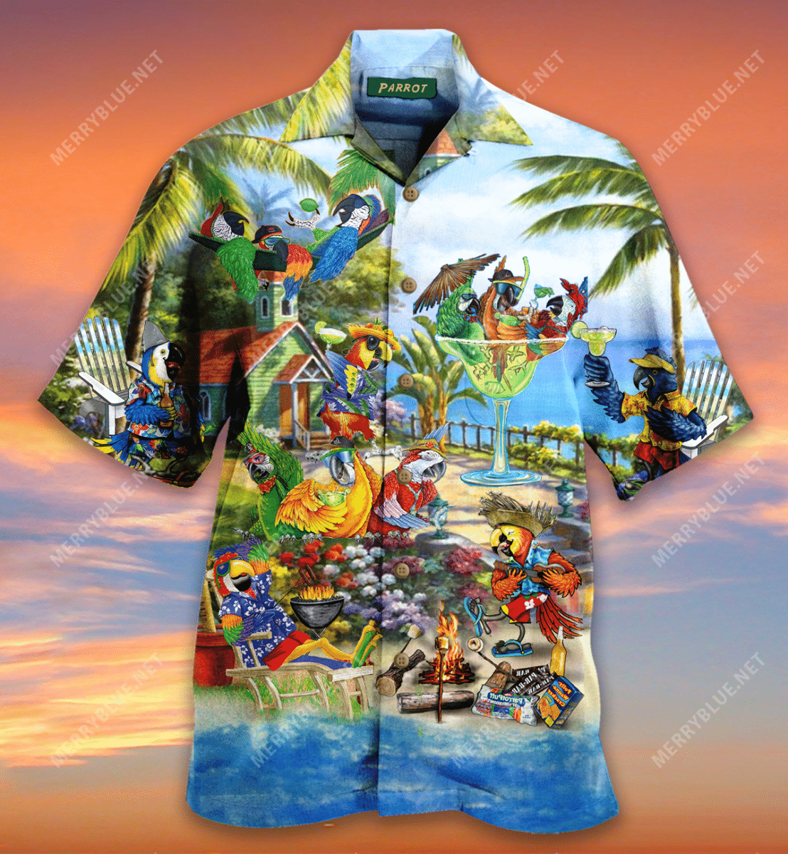 Party Parrot Hawaiian Shirt, Hawaiian Shirt Gift, Christmas Gift