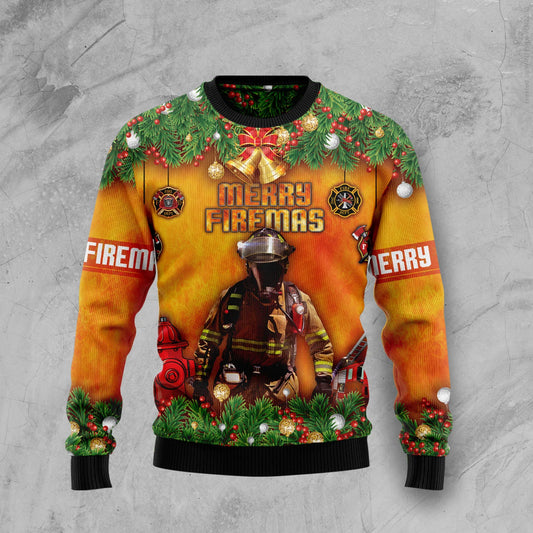 Firefighter unisex womens & mens, couples matching, friends, funny family ugly christmas holiday sweater gifts , Christmas Ugly Sweater