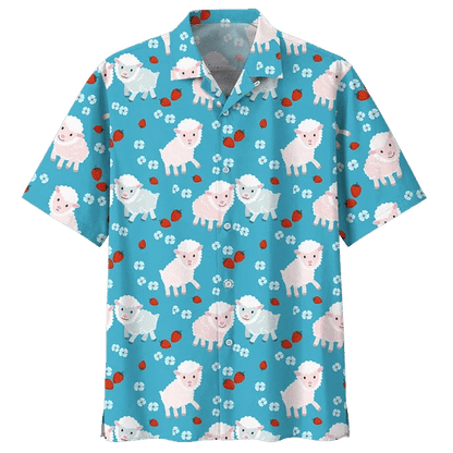 Cute Sheep Illustration Design Hawaiian Shirt,Hawaiian Shirt Gift, Christmas Gift