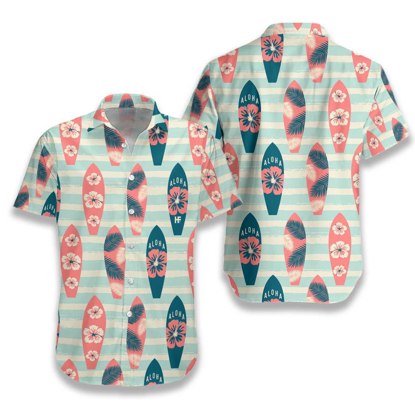 Surfboards Aloha Ez23 1210 Hawaiian Aloha Shirt Hawaiian Shorts Beach Short Sleeve, Hawaiian Shirt Gift, Christmas Gift