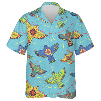 Ethnic Colorful Birds And Circles Hawaiian Shirt,Hawaiian Shirt Gift, Christmas Gift