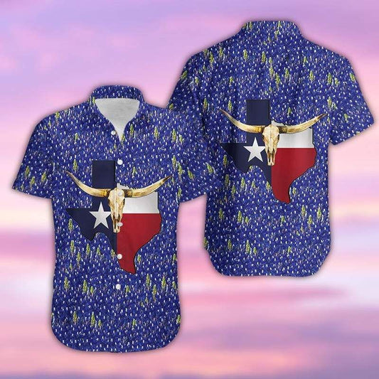 Hawaiian Aloha Shirts Forever Texas Bluebonnet, Hawaiian Shirt Gift, Christmas Gift