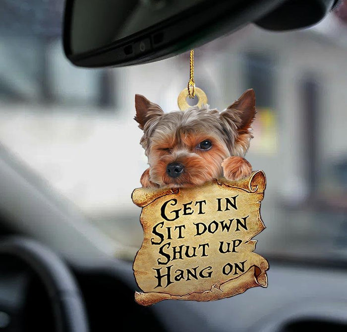 Yorkshire terrier get in yorkie lover two sided ornament, Christmas Decoration