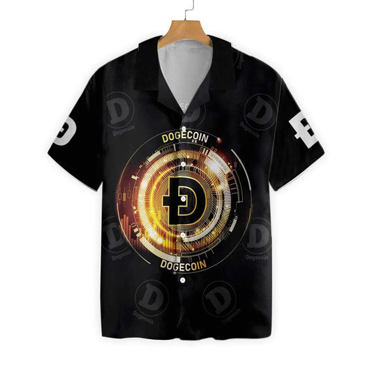 Cool Doge Pattern Luxury Dogecoin Hawaiian Shirt,Hawaiian Shirt Gift, Christmas Gift