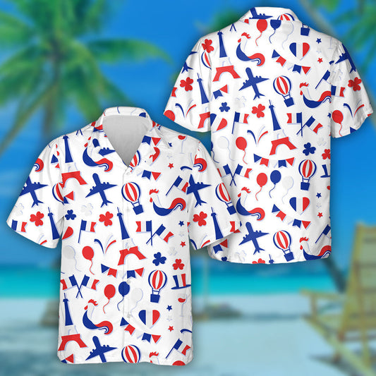 National Independence Day Of France Nation Country Symbols Hawaiian Shirt, Hawaiian Shirt Gift, Christmas Gift