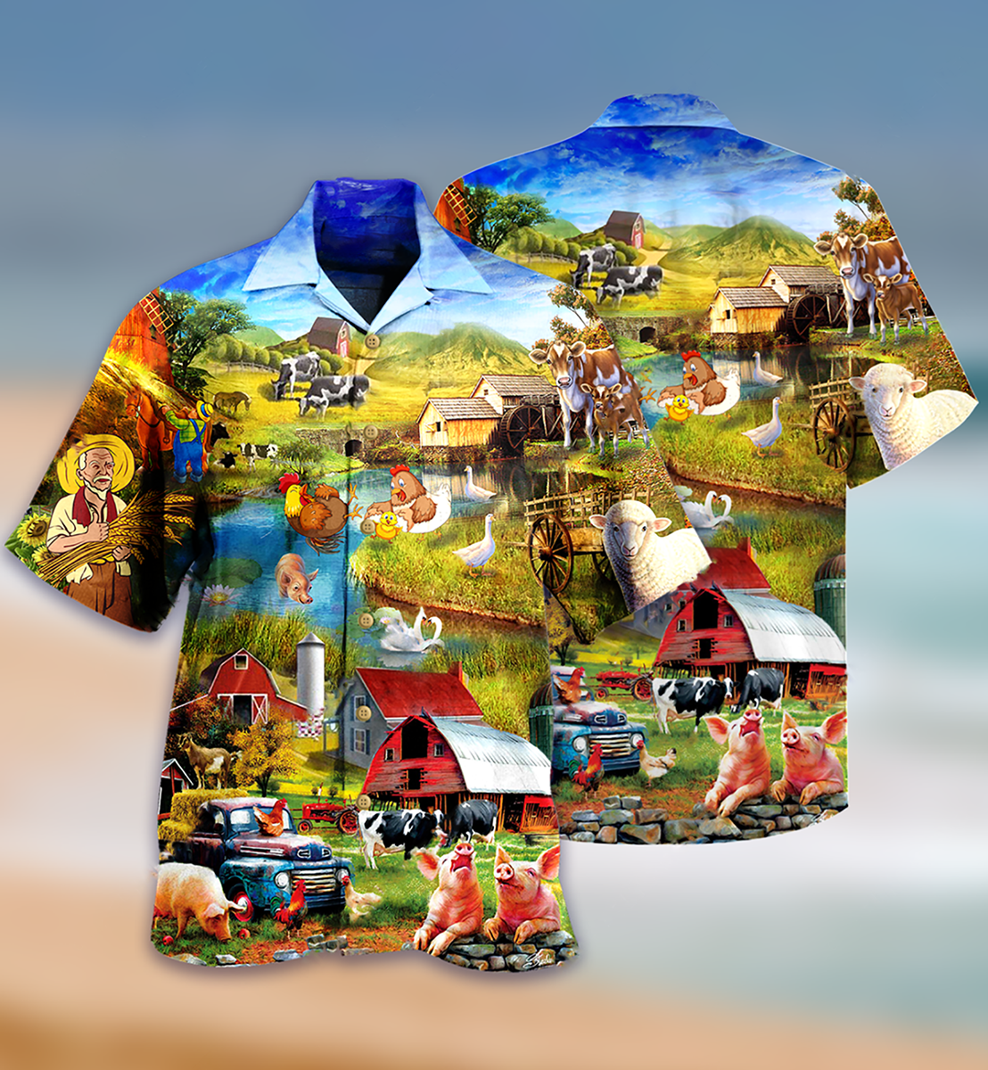 Farm animals Hawaiian shirt, Hawaiian Shirt Gift, Christmas Gift