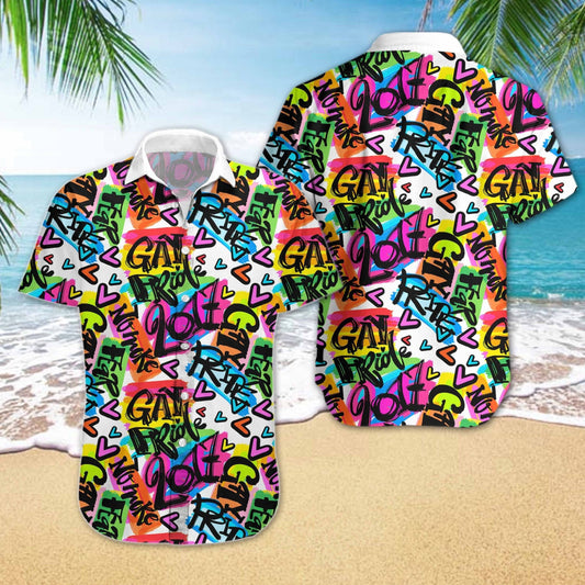 Coloful Dots Lgbt Pride Design Hawaiian Shirt, Hawaiian For Gift
