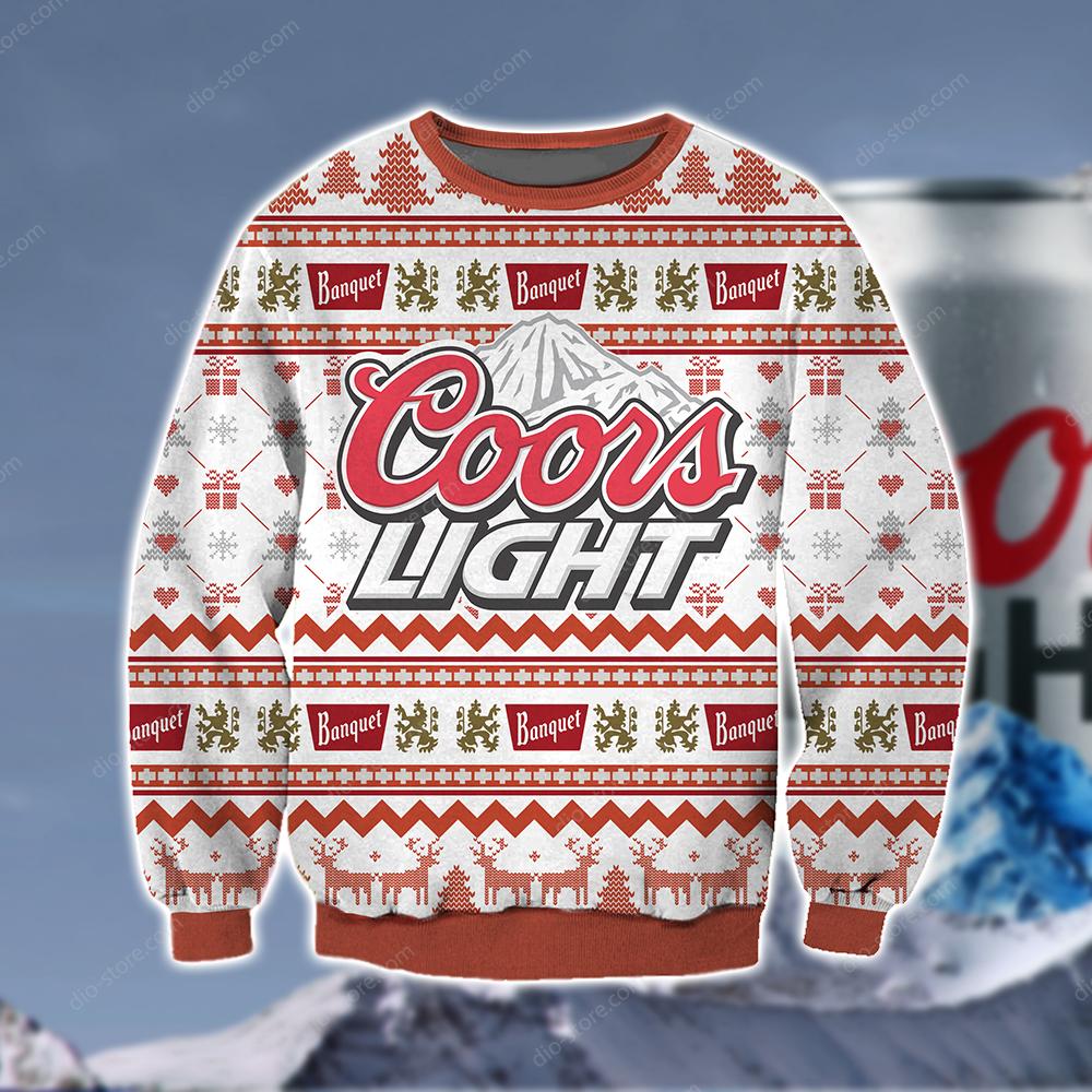 Coors Light Knitting Pattern 3D Print Ugly Christmas Sweater Hoodie All Over Printed, Christmas Ugly Sweater,Christmas Gift,Gift Christmas 2024