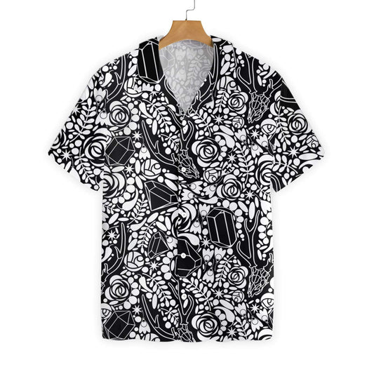 Deer Skull Crystal Seamless Pattern Design Hawaiian Shirt,Hawaiian Shirt Gift, Christmas Gift