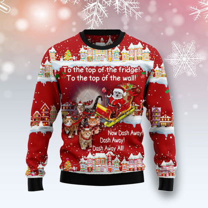Cat Sleigh Christmas Ugly Christmas Sweater, Christmas Ugly Sweater,Christmas Gift,Gift Christmas 2022