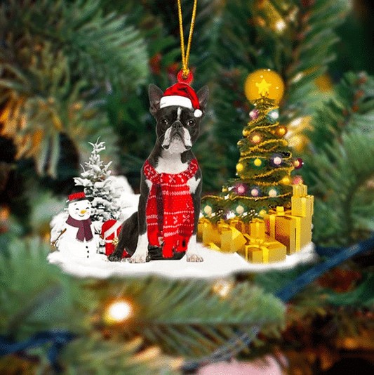 Boston Terrier Christmas Ornament, Christmas Ornament Gift, Christmas Gift, Christmas Decoration