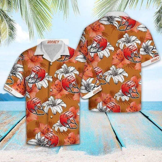 Vintage Tropical Hockey Lover Design Hawaiian Shirt, Hwaiian For Gift