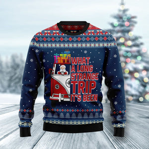 Santa Claus Hippie Bus What A Long Strange Trip Its Been Ugly Christmas Sweater,Christmas Ugly Sweater,Christmas Gift,Gift Christmas 2022