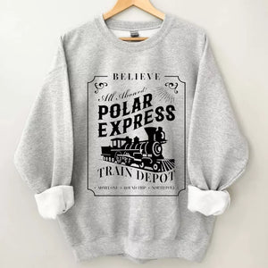 Polar Express Sweatshirt, Christmas Shirt, Christmas Sweatshirt Cute, Christmas Winter Sweatshirt