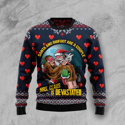 Santa und Bigfoot sind ein Paar hässlicher Weihnachtspullover, Weihnachtsgeschenk, Geschenk Weihnachten 2024