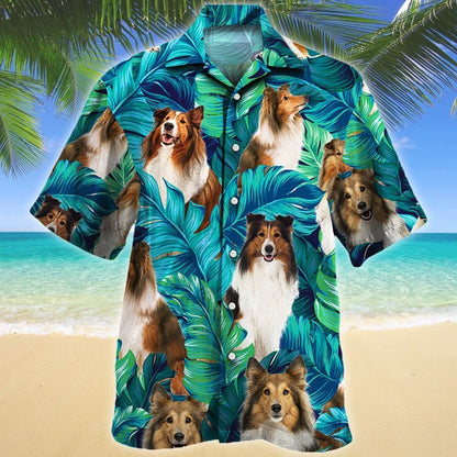 Summer Vibes Shetland Sheepdog Dog Lovers Gift Pattern Hawaiian Shirt, Hawaiian Shirt Gift, Christmas Gift