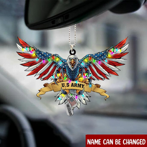 Personalized Flat Acrylic Car Haning Ornament US Military Eagle, Christmas Decoration